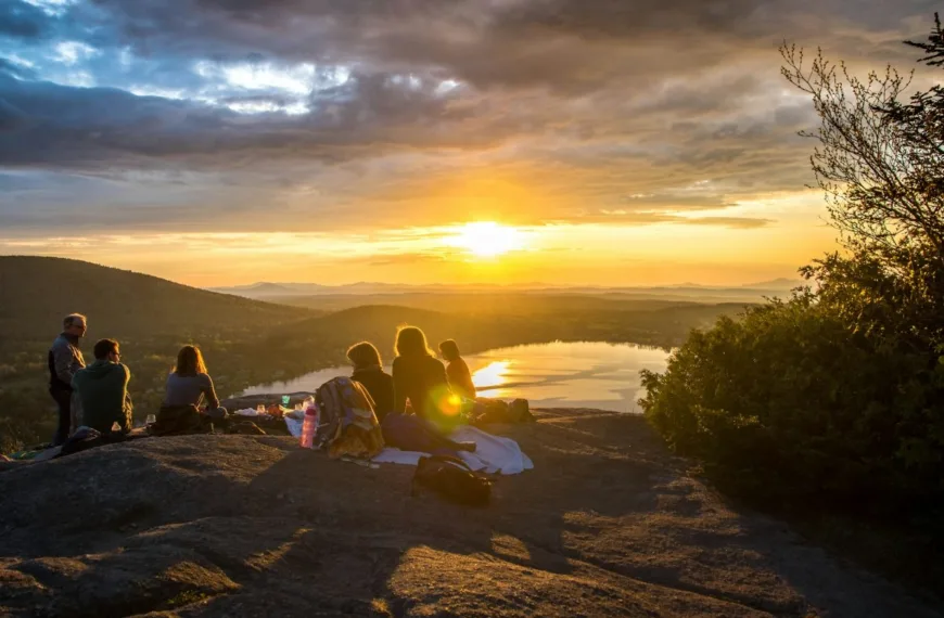 Friends getting together to watch the sunset