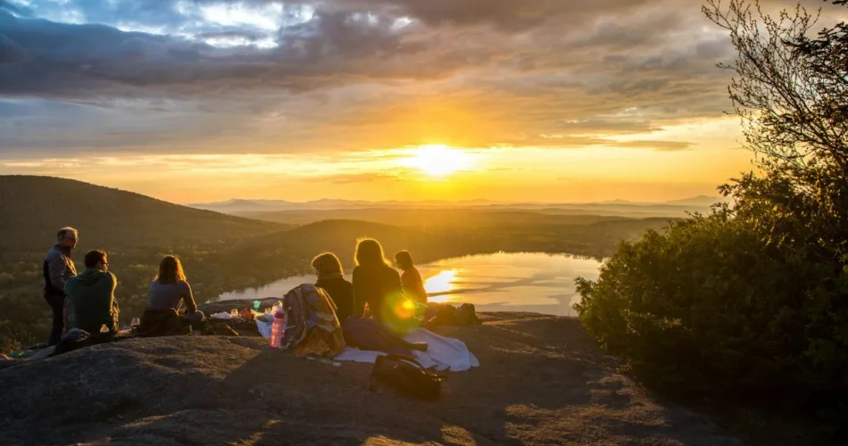 Friends getting together to watch the sunset